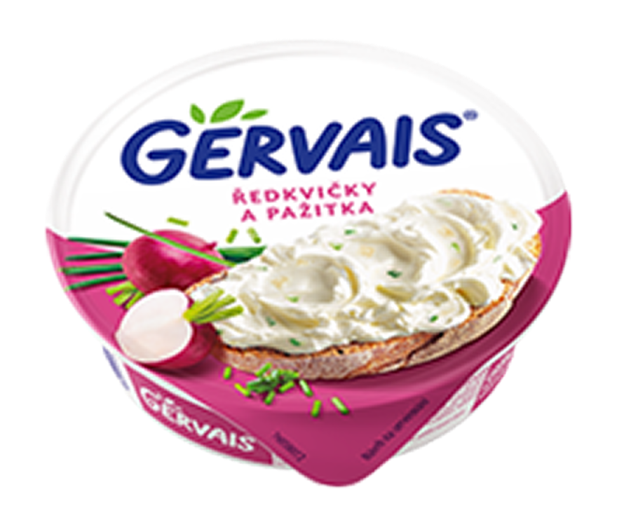 Balení Gervais s ředkvičkami a pažitkou