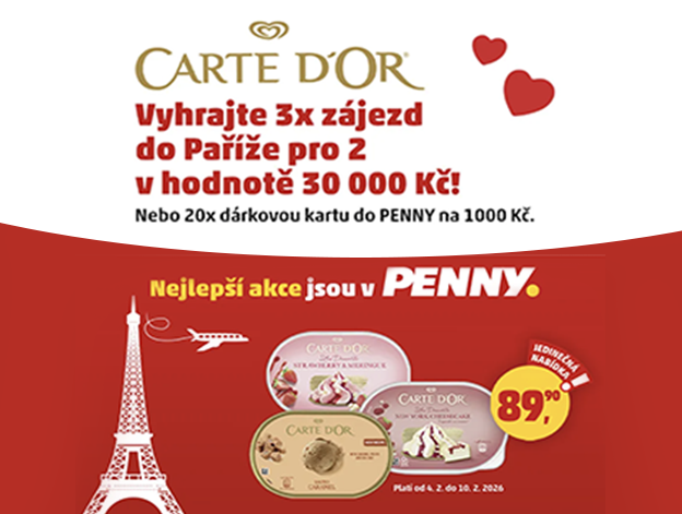 Z PENNY přímo pod Eiffelovku! Vyhrajte s Carte d’Or zájezd do Paříže pro dva.