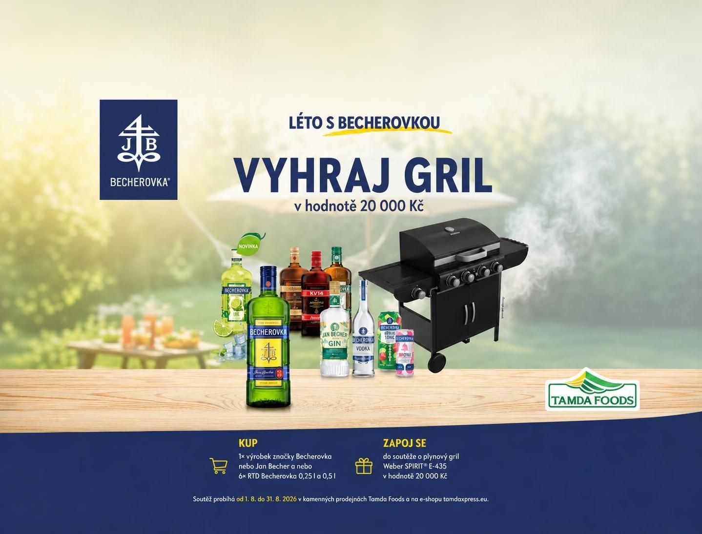 Becherovka v Tamdě o gril Weber