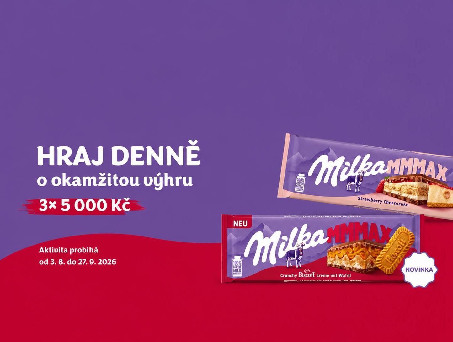 Milka: denně o 3× 5 000 Kč