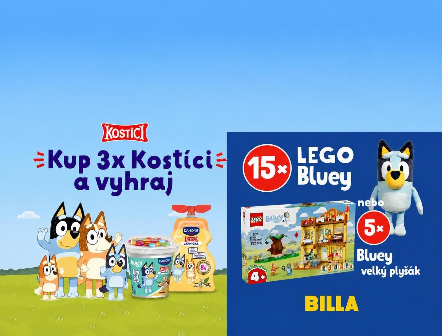 Kostíci v Bille s LEGO Bluey