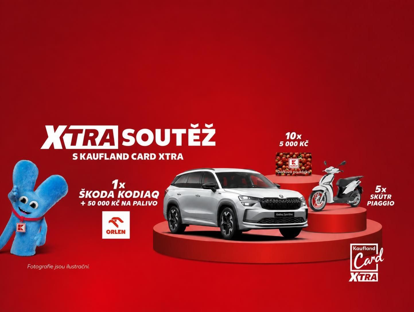 Kaufland: Škoda Kodiaq a skútry