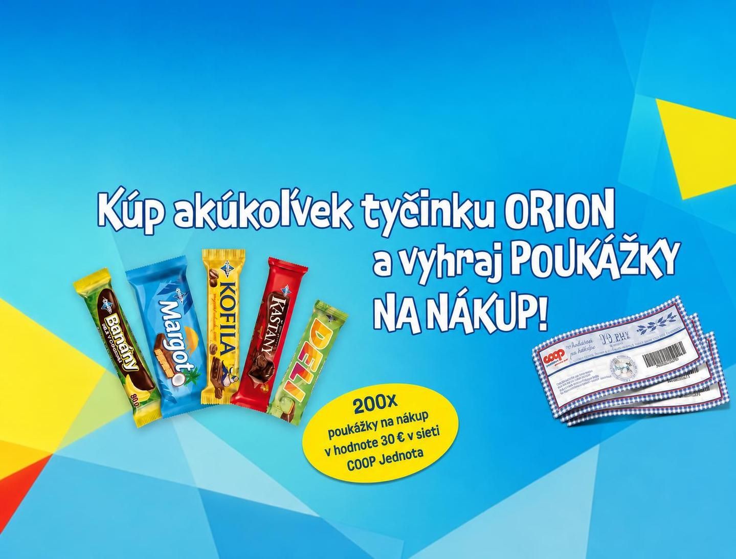 ORION: poukážky do COOP Jednota
